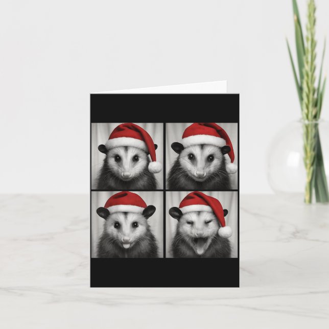 Funny Christmas Ossum Santa Photo Booth  Card (Front)
