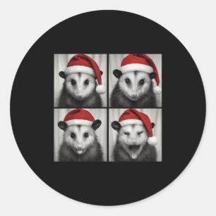 Funny Christmas Ossum Santa Photo Booth Classic Round Sticker