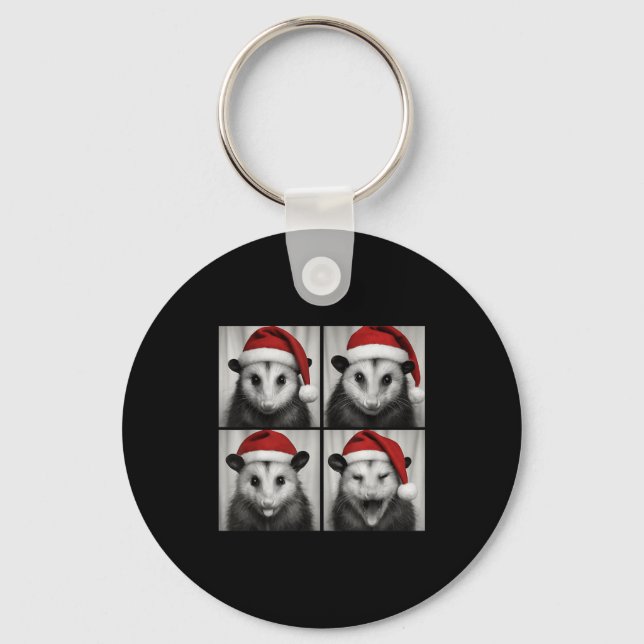 Funny Christmas Ossum Santa Photo Booth  Key Ring (Front)