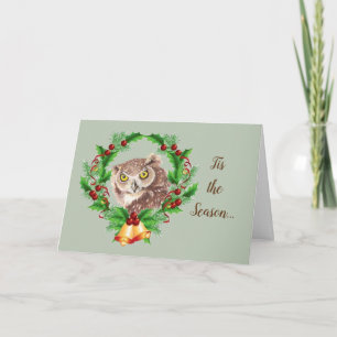 Funny Christmas Owl with Attitude Bird Humour Holiday Card