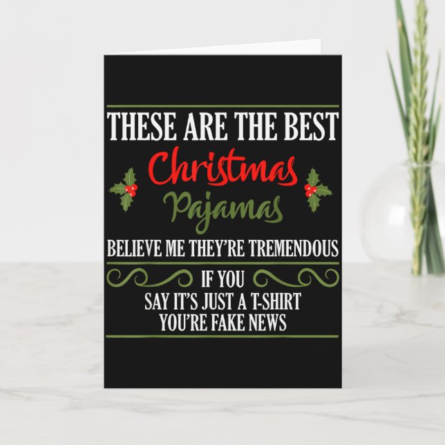 Funny Christmas Pajamas Donald Trump Gag Joke Pjs  Card (Front)