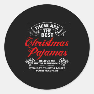 Funny Christmas Pajamas Donald Trump Gag Joke Pjs Classic Round Sticker