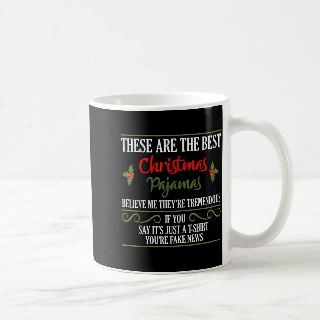 Funny Christmas Pajamas Donald Trump Gag Joke Pjs  Coffee Mug (Right)