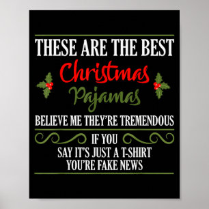 Funny Christmas Pajamas Donald Trump Gag Joke Pjs  Poster