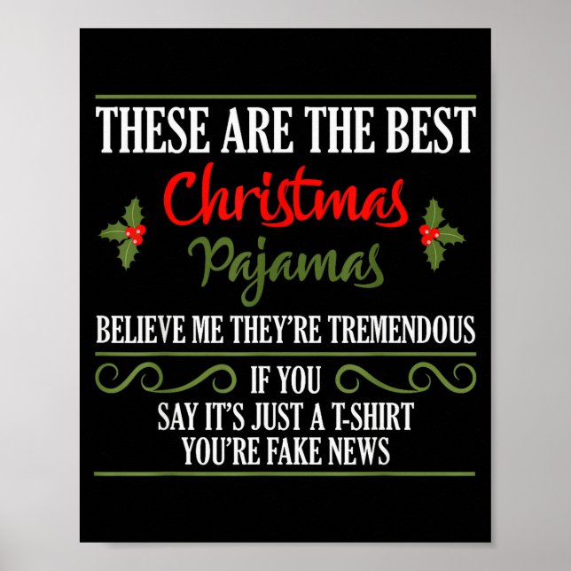 Funny Christmas Pajamas Donald Trump Gag Joke Pjs  Poster (Front)