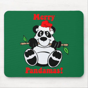 Funny Christmas Panda Bear Mouse Mat