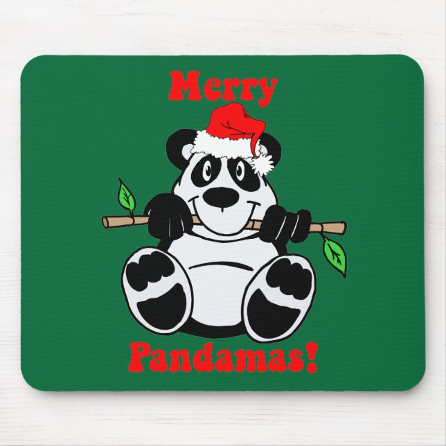 Funny Christmas Panda Bear Mouse Mat (Front)