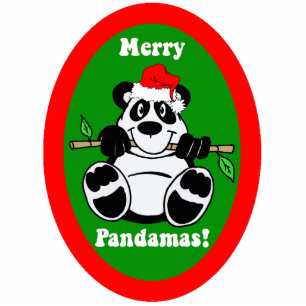 Funny Christmas Panda ornament Photo Sculpture Decoration