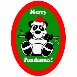 Funny Christmas Panda ornament Photo Sculpture Decoration