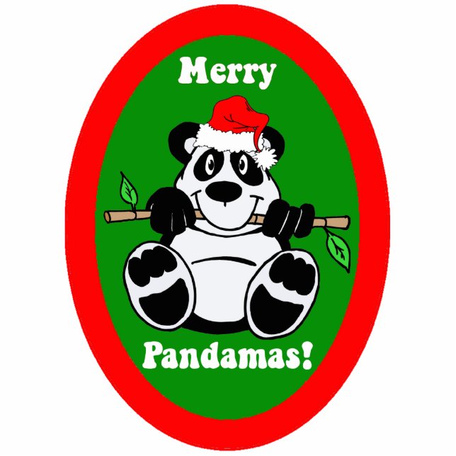 Funny Christmas Panda ornament Photo Sculpture Decoration (Front)