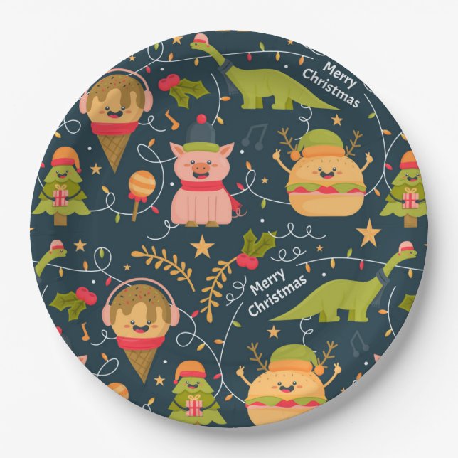 Funny Christmas Paper Plate (Front)
