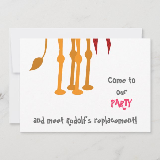 Funny Christmas Party Invitation Card (Camel) (Front)
