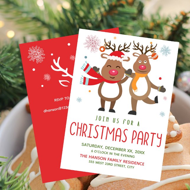 Funny Christmas Party Invitation Reindeer (Funny Christmas Party Invitation Reindeer)