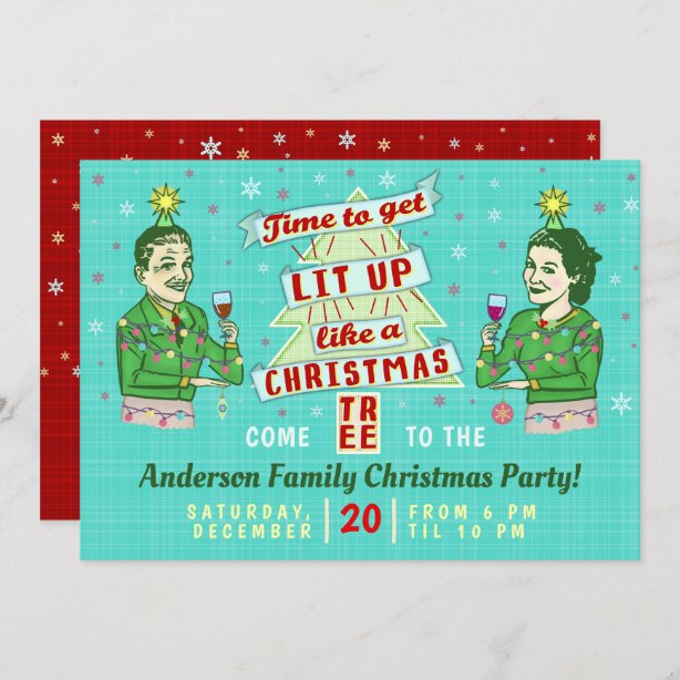 Funny Christmas Party Invitations Zazzle UK