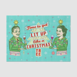 Funny Christmas Party Retro Adult Drinking Holiday Tissue Paper
