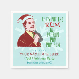 Funny Christmas Party Retro Adult Holiday Custom Napkin