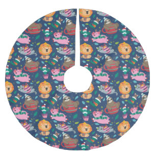Funny Christmas Pattern Brushed Polyester Tree Skirt