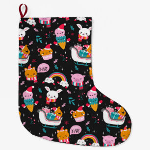 Funny Christmas Pattern Large Christmas Stocking