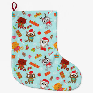 Funny Christmas Pattern Large Christmas Stocking