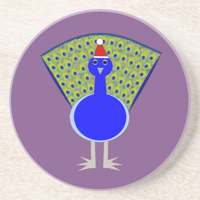 Funny Christmas Peacock Coaster (Front)