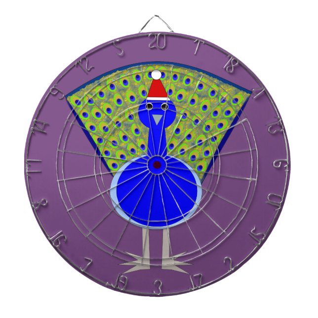 Funny Christmas Peacock Dartboard (Front)