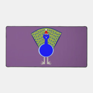 Funny Christmas Peacock Desk Mat