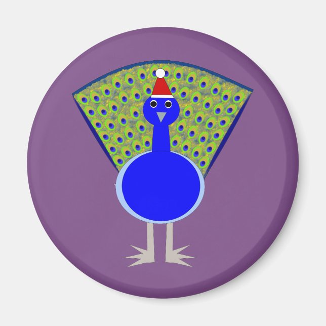 Funny Christmas Peacock Magnet (Front)