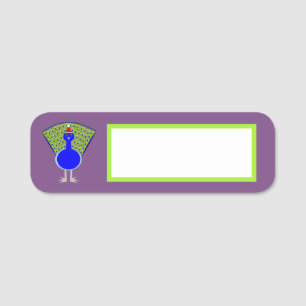 Funny Christmas Peacock Name Tag