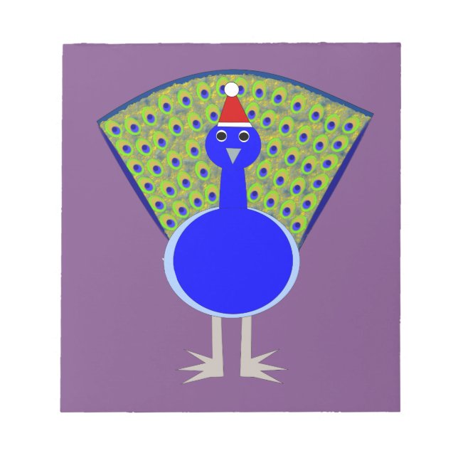 Funny Christmas Peacock Notepad (Front)