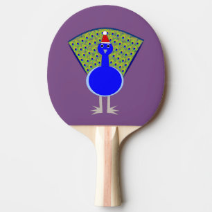 Funny Christmas Peacock Ping Pong Paddle