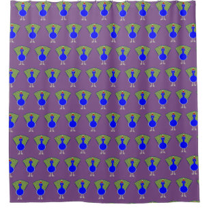 Funny Christmas Peacock Shower Curtain
