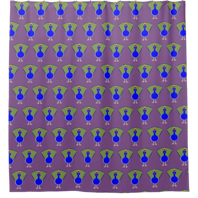 Funny Christmas Peacock Shower Curtain (Front)
