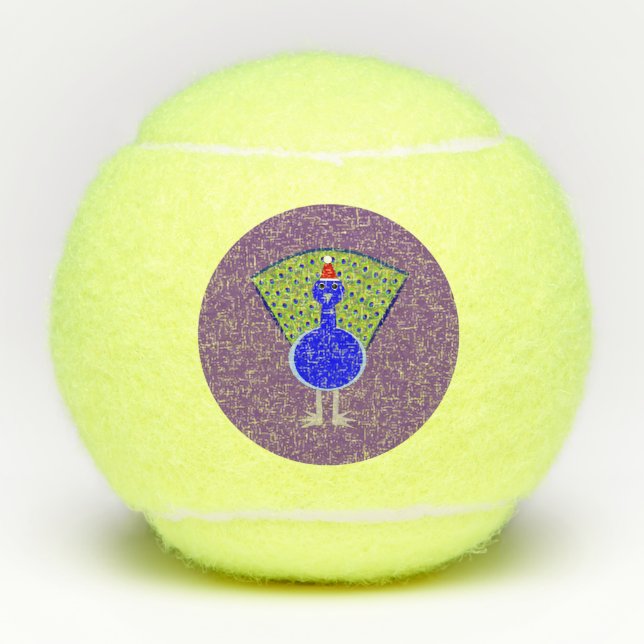 Funny Christmas Peacock Tennis Balls (Front)