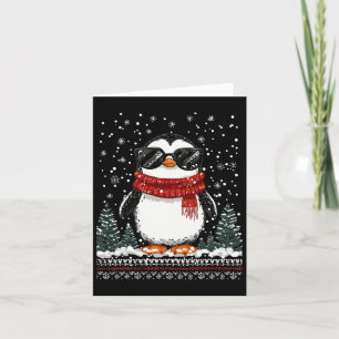 Funny Christmas Penguin With Sungles Ugly Christma Card
