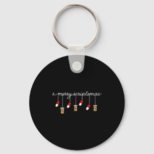 Funny Christmas Pharmacy Phrase Merry Scriptsmas C Key Ring