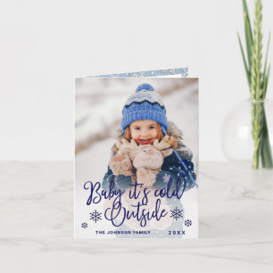 Funny Christmas PHOTO Baby It's Cold Outside Holiday Card