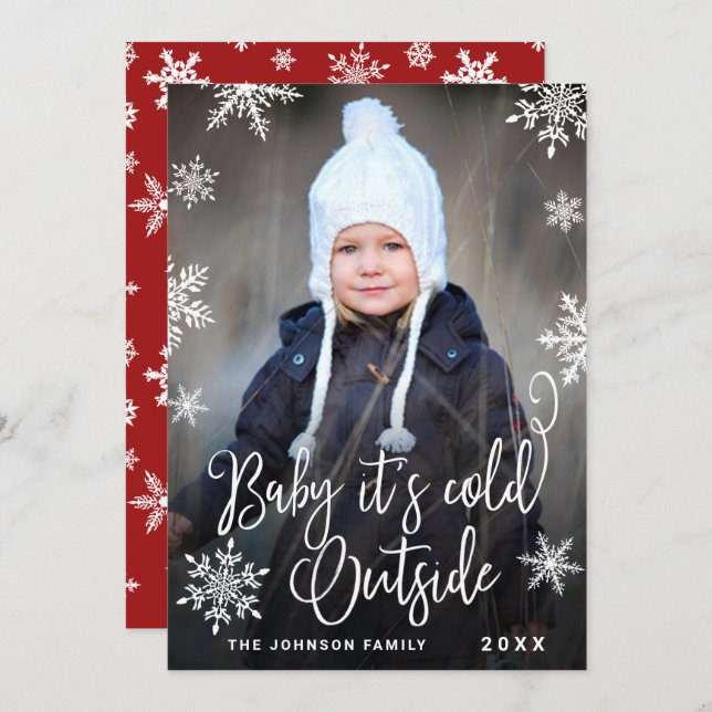 Funny Christmas PHOTO Baby It's Covid Outside Holiday Card (Front/Back)