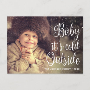 Funny Christmas PHOTO Baby It's Covid Outside Postcard