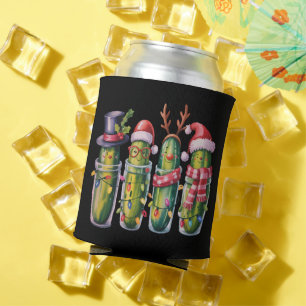 Funny Christmas Pickle Pickles Holiday Cucumber Can Cooler