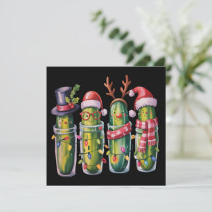 Funny Christmas Pickle Pickles Holiday Cucumber  Card