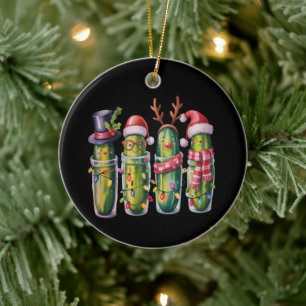 Funny Christmas Pickle Pickles Holiday Cucumber Ceramic Tree Decoration