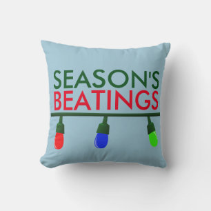 Funny Christmas Pillows, Season's Beatings Cushion