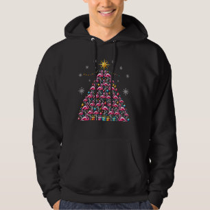 Funny Christmas Pink Flamingo Lover Santa Claus Xm Hoodie