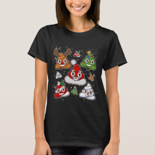 Funny Christmas Poop Emoji Shirt, Pajama T-Shirt