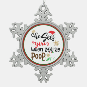 Funny Christmas poop Holiday ornament