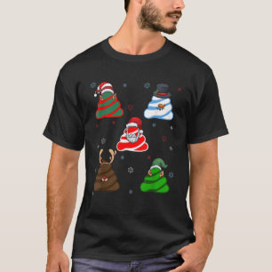 Funny Christmas Poop Santa Elves Reindeer Snowman  T-Shirt