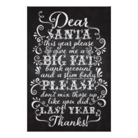 Funny Christmas Posters Dear Santa Chalkboard