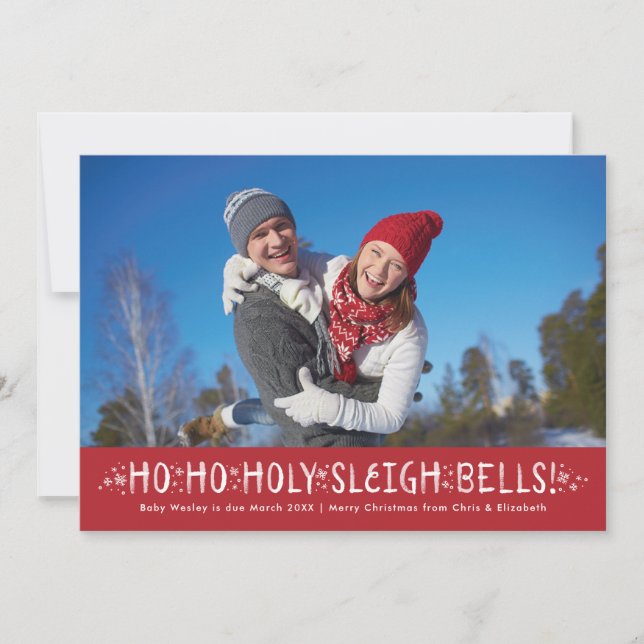 Funny Christmas Pregnancy Announcement Holy Sleigh (Front)