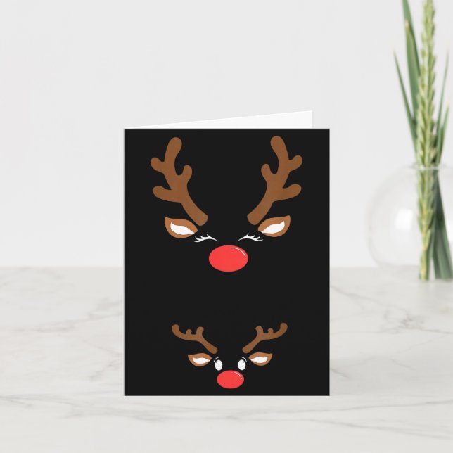 Funny Christmas Pregnancy Reindeer Pregnancy Annou Card (Front)