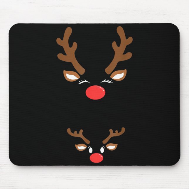 Funny Christmas Pregnancy Reindeer Pregnancy Annou Mouse Mat (Front)
